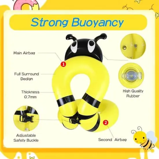 Pool Central&reg; 16" Inflatable Honey Bee Swimming Pool Vest {5}