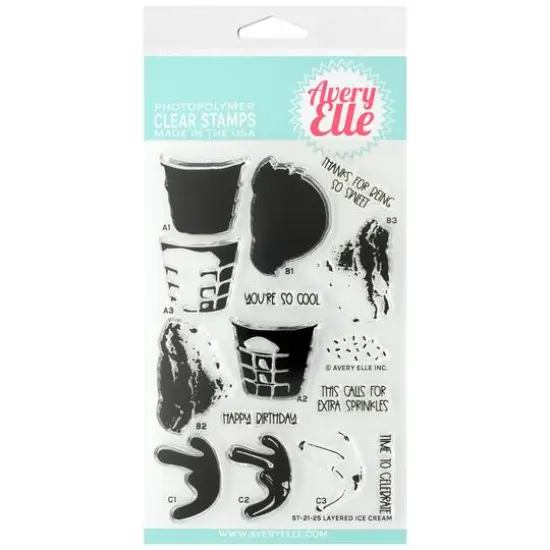 Avery Elle Layered Ice Cream Clear Stamp Set {1}