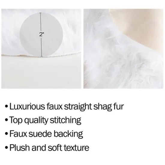 Hastings Home Faux Sheepskin Fur Rug, 2ft. x 3ft. White {6}
