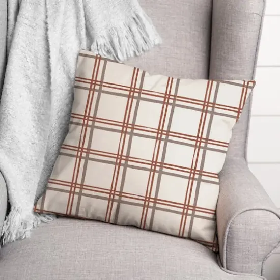 Holiday Plaid Throw Pillow {4}