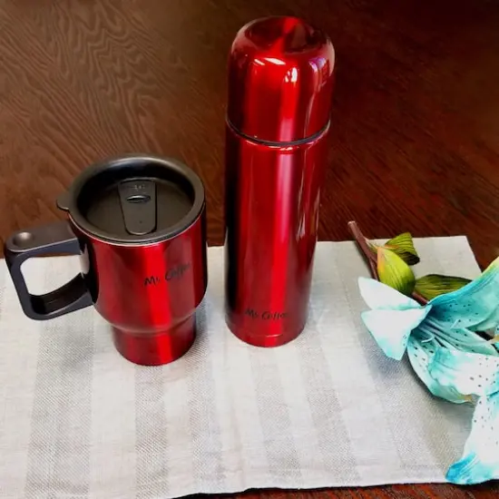 Mr. Coffee Javelin Red Thermos & Travel Mug Set {3}