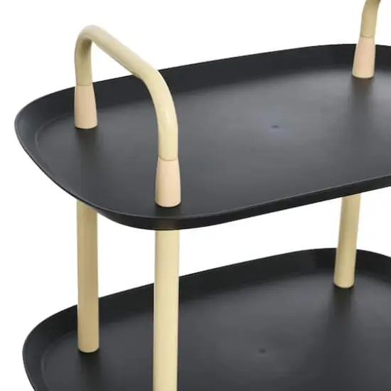 Hello Honey&reg; Main + Mesa&trade; 3-Tier Modern Plastic and Metal Trolley Black and Sand {4}