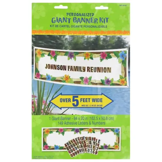 64" Giant Personalized Luau Banner Kit {1}