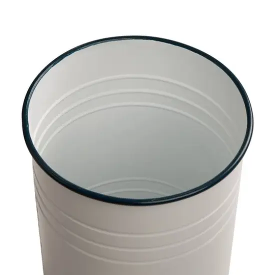 Glitzhome&reg; Farmhouse Metal Enamel Storage Stool Set {6}