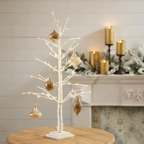 3ft. Glittery White LED Twig Tree {3}