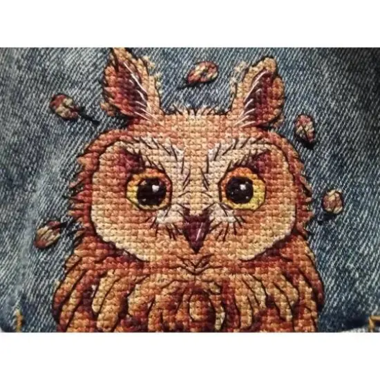 MP Studia Curious Owl Cross Stitch on Clothes Kit {7}