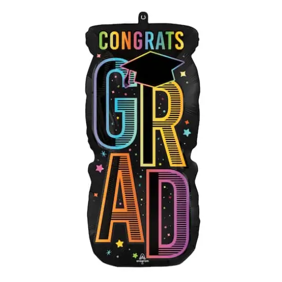 SuperShape&reg; 26" Satin Cosmic Future Grad Foil Balloon {1}