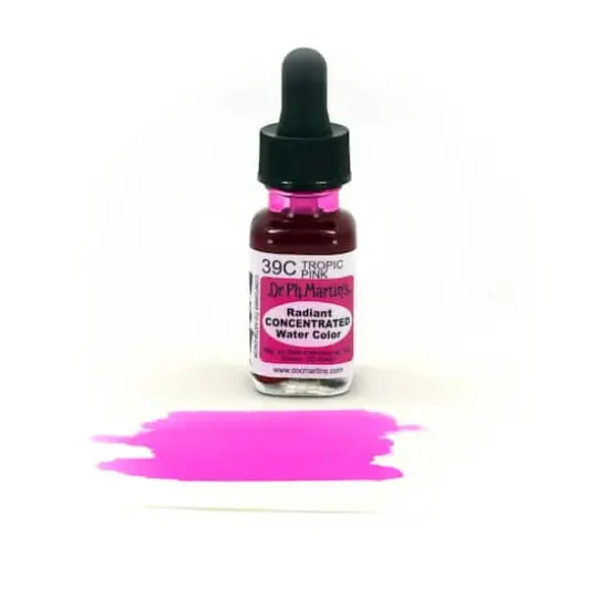 Dr. Ph. Martin's&reg; Radiant Concentrated Watercolor, 0.5oz. 39C Tropic Pink {4}