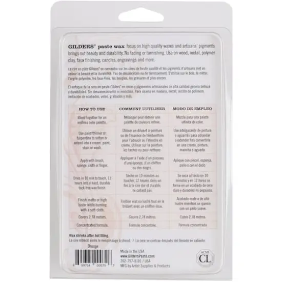 Gilders&reg; Baroque Art Paste Wax Orange {3}