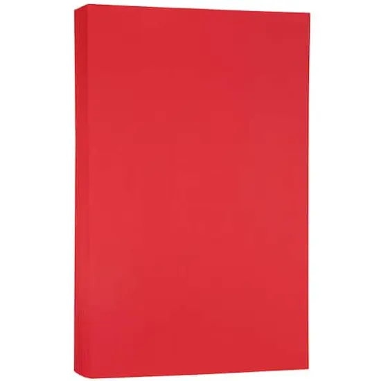 JAM Paper Red 8.5" x 14" 24lb. Recycled Paper Pack, 500 Sheets {1}