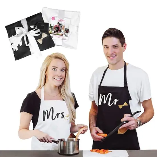 Kate Aspen&reg; Mr. & Mrs. Couples Apron Gift Set {1}