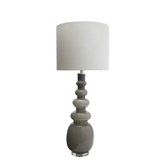 Hello Honey® 41" Glass Floor/Table Lamp with White Linen Shade {1}
