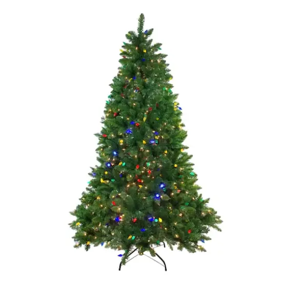7.5ft. Pre-Lit Huron Pine Artificial Christmas Tree, Dual Color LED Lights {1}