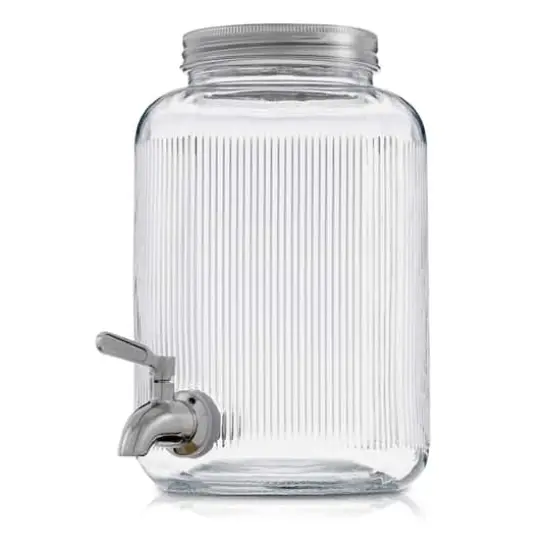 JoyJolt&reg; 1 gal. Glass Fluted Drink Dispenser {4}