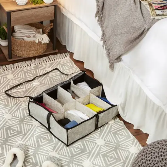 DII&reg; 23" Damask 8-Shoe Pair Soft Storage Bag {8}