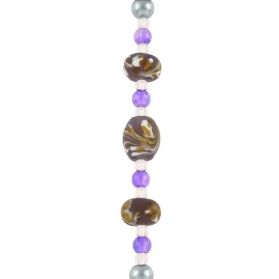 Purple Lampwork Glass Swirl Rondelle & Oval Beads by Bead Landing&trade; {1}