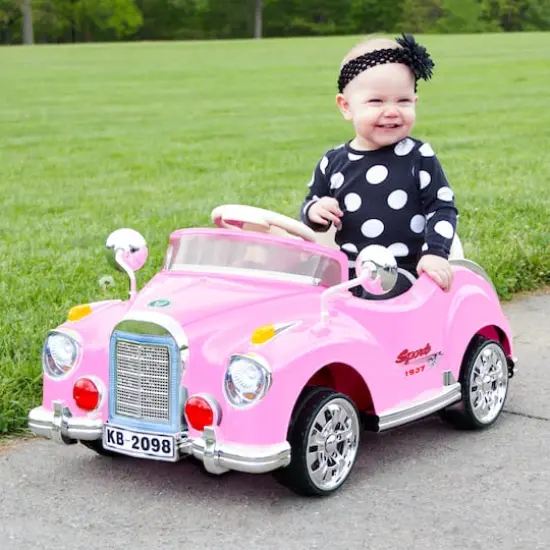 Toy Time Pink Battery Powered Ride-On Classic Coupe Car {3}