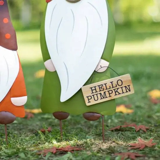 Glitzhome&reg; Gnome Family Metal Yard Stake or Standing D&eacute;cor Set {16}