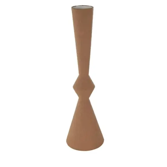 27.5" Brown Metal Art Deco Fluted Decorative Vase {3}