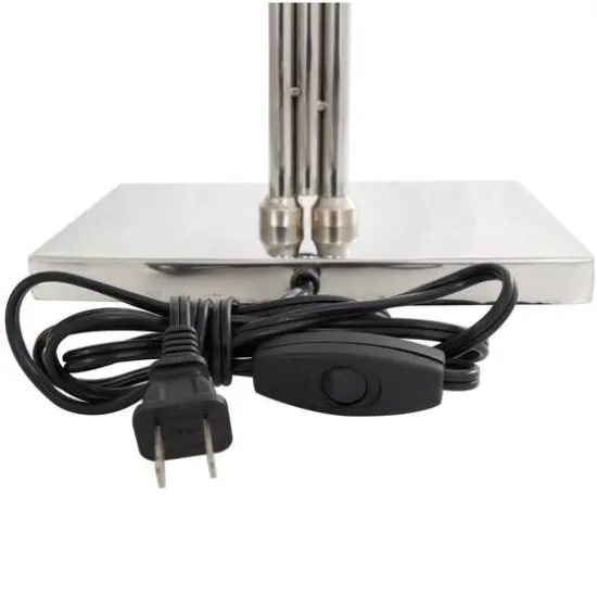 2ft. Silver Stainless Steel Desk Lamp with Dual Shades {7}