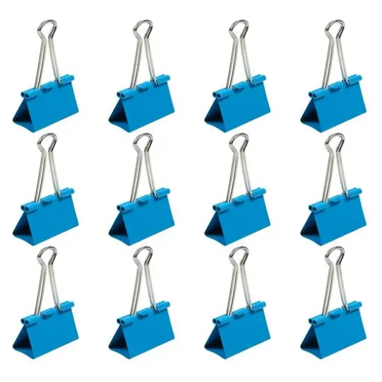 JAM Paper 1.5" Binder Clips, 12ct. Blue {7}