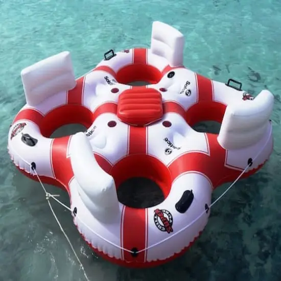 78" Solstice White & Red Super Chill Quarto Swimming Pool Float {3}
