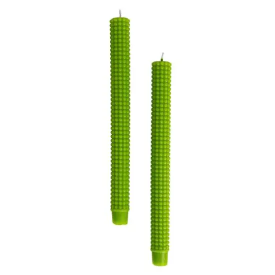 Hello Honey&reg; 10" Green Unscented Hobnail Taper Candles, 2ct. {7}