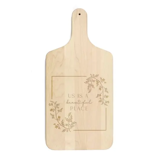 8" x 17" Us Beautiful Place Maple Paddle Cutting Board {1}
