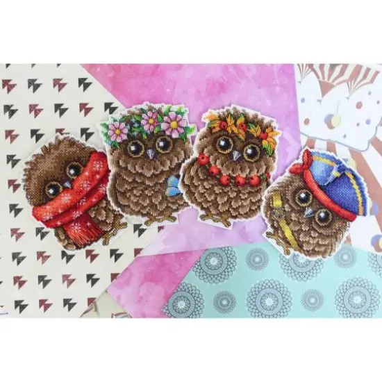 MP Studia Autumn Owl Plastic Canvas Counted Cross Stitch Kit {5}