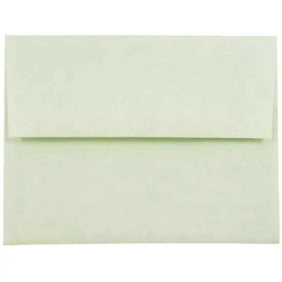 JAM Paper 5.25" x 7.25" Blank Flat Recycled Parchment Greeting Cards & Envelopes, 100ct. Green {4}