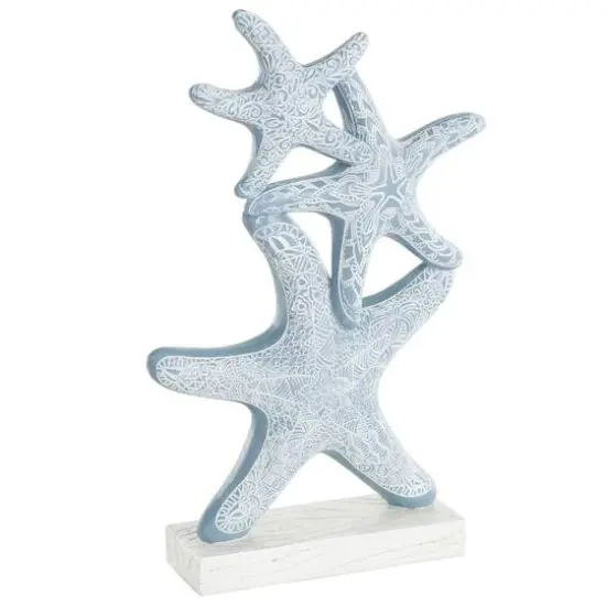 14" Blue Starfish Stacked Sculpture {1}