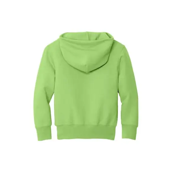 Port & Company® Colors Youth Core Fleece Pullover Hooded Sweatshirt Lime {4}