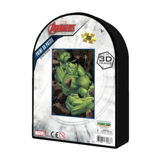 Marvel Avengers - The Incredible Hulk 3D Lenticular Jigsaw Puzzle in a Collectible Shaped Tin: 300 Pcs {4}