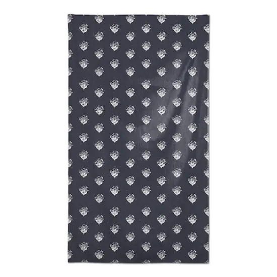 Navy Floral Pattern Tablecloth {1}