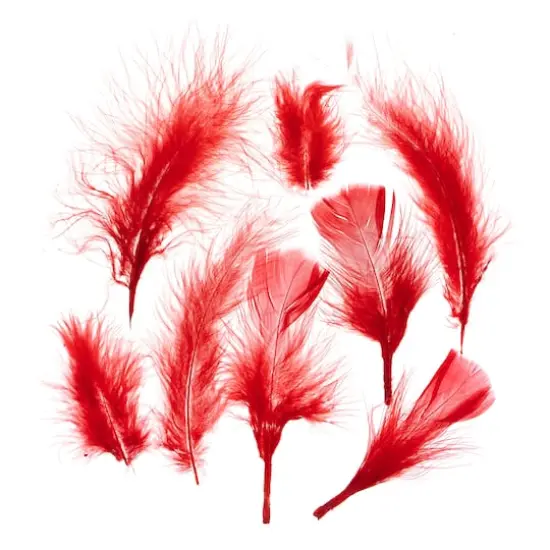 John Bead 4"-6" Marabou Feathers Red {3}
