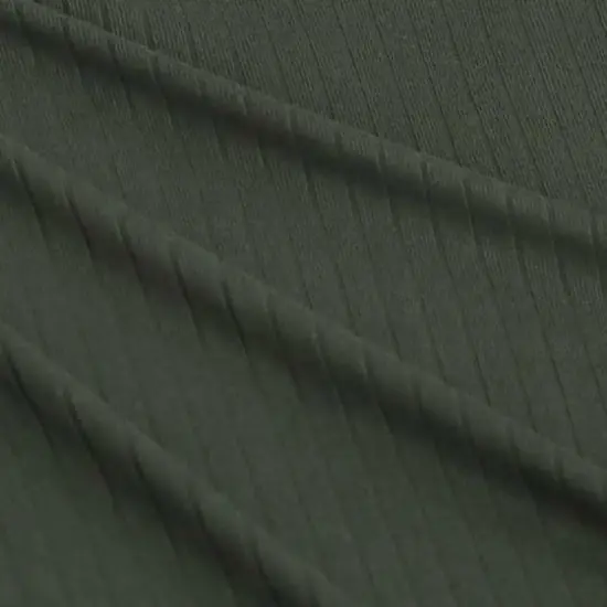 Fabric Merchants Polyester Blend Ribbed Fabric Olive {1}
