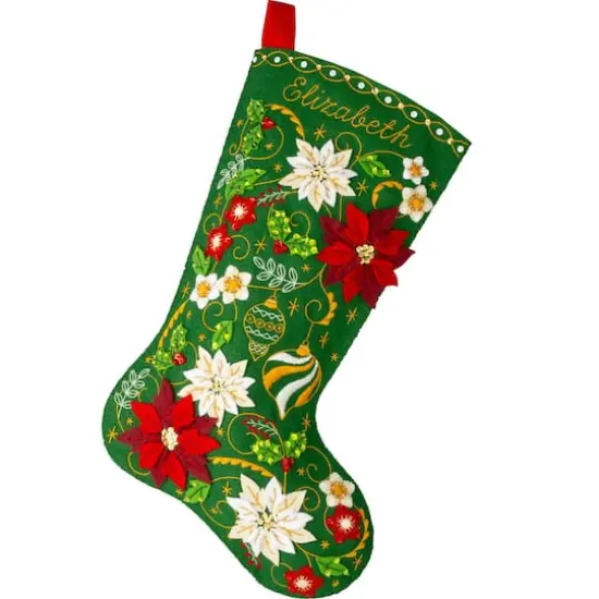 Bucilla&reg; Poinsettia Elegance Felt Stocking Kit {3}