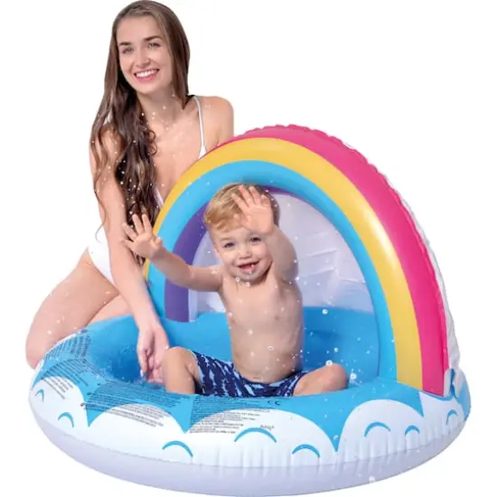 Pool Central&reg; 37" Inflatable Rainbow Canopy Baby Swimming Pool {1}
