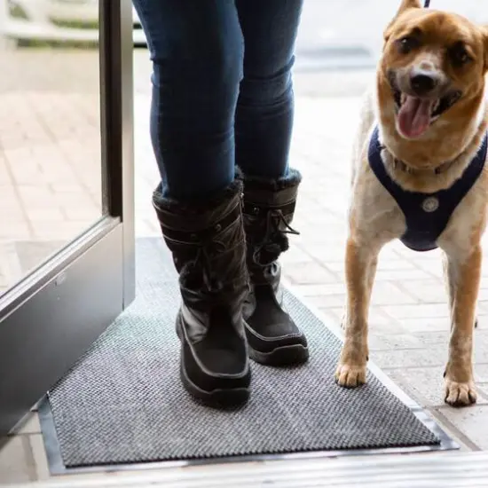 DII&reg; Gray & Black Walk Off Utility Runner Doormat, 22" x 60" {5}