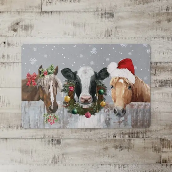 Holiday Barn Animals Floor Mat {3}