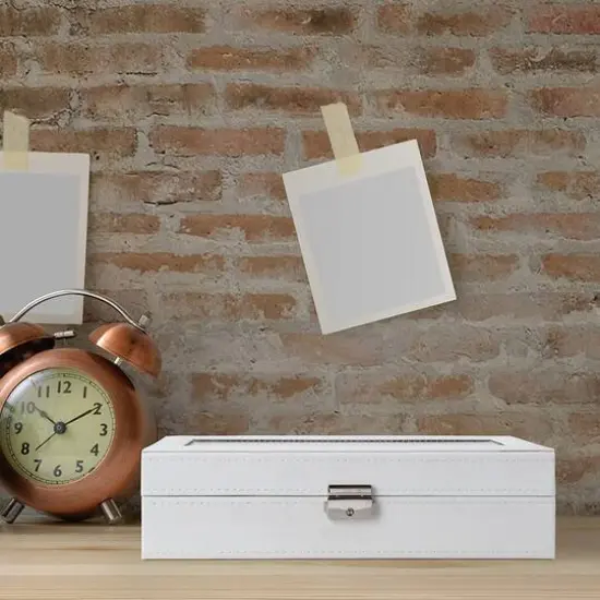 Daisy White Dozen Leather Watch Box {8}