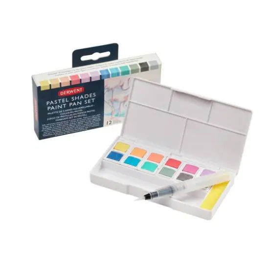 Derwent&reg; 12-Color Pastel Shades Paint Pan Set {5}