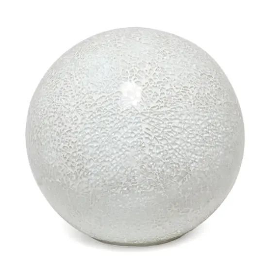 Simple Designs 7.7" Mosaic Stone Ball Table Lamp White {1}