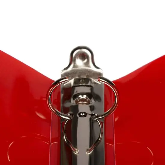 JAM Paper 0.75" Red Glass Twill Plastic 3-Ring Binder {4}