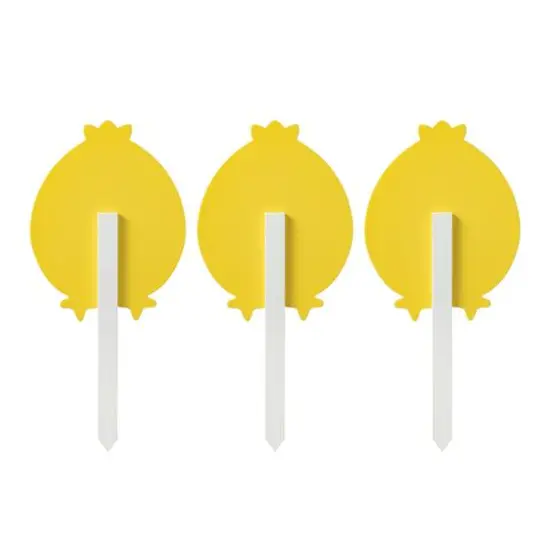 Glitzhome&reg; 15" Set of 3 Easter Wooden Chick Pick or Yard Stake {7}