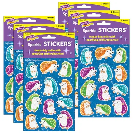 Trend Enterprises® Sparkle Stickers® Colorful Hedgehogs, 6 Packs of 24 {1}