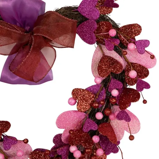20" Glittered Hearts & Berries Valentine's Day Twig Wreath {5}