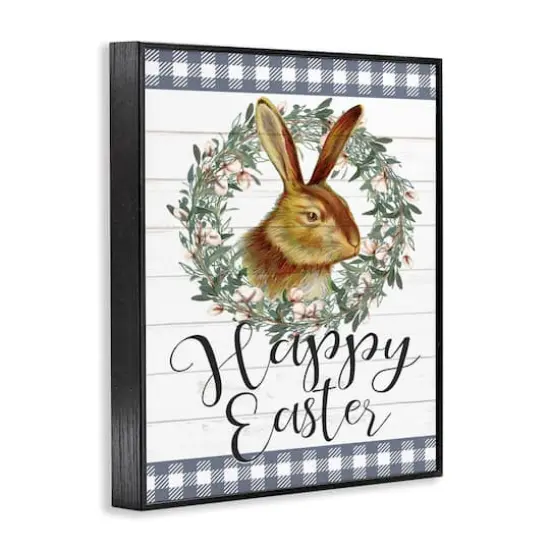Stupell Industries Easter Bunny Wreath Phrase Framed Giclee Art Black {4}