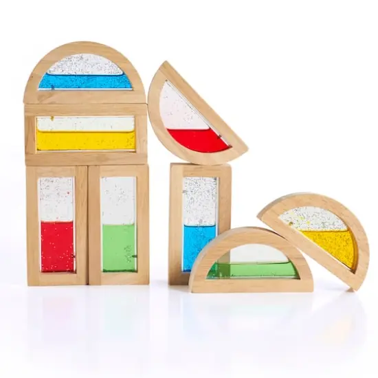 Guidecraft&reg; Shimmering Water Rainbow Blocks, 8 Pieces {4}