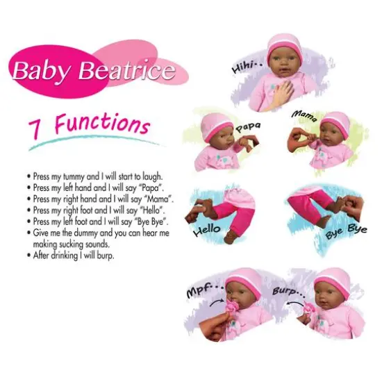 Lissi Baby Beatrice 16" Interactive Baby Doll with 7 Functions {4}